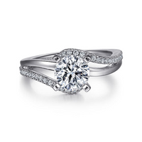 Gabriel & Co. Naomi 14K White Gold Round Bypass Diamond Engagement Ring img1
