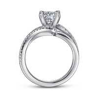 Gabriel & Co. Naomi 14K White Gold Round Bypass Diamond Engagement Ring img3