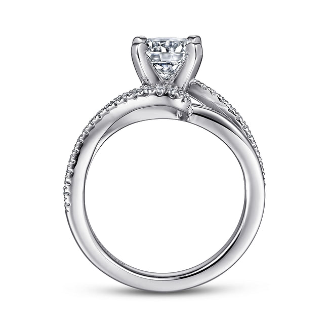 Gabriel & Co. Naomi 14K White Gold Round Bypass Diamond Engagement Ring img3