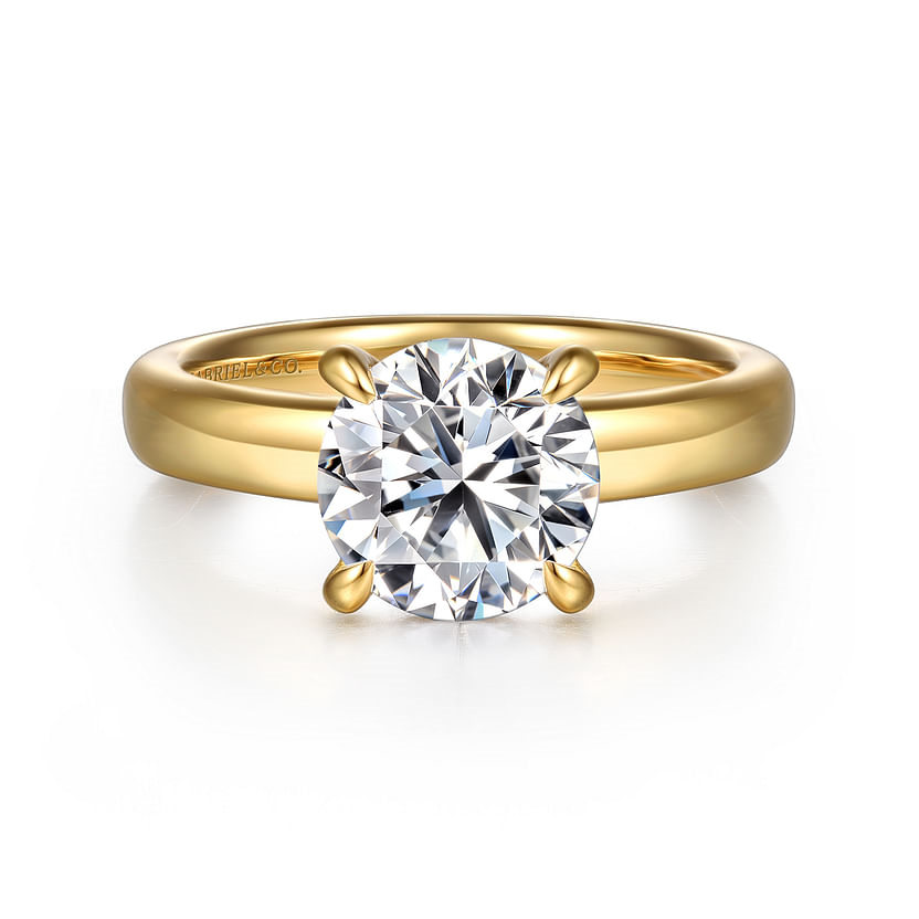 Gabriel & Co. Neema 14K Yellow Gold Round Diamond Engagement Ring img1
