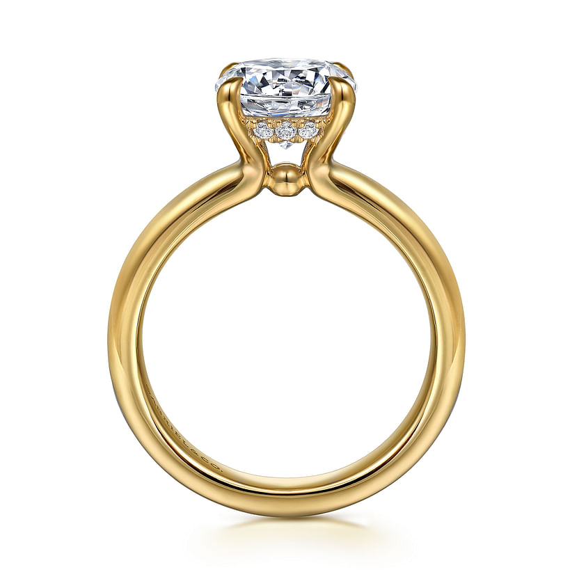 Gabriel & Co. Neema 14K Yellow Gold Round Diamond Engagement Ring img3