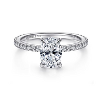 Gabriel & Co. Noa 14K White Gold Oval Diamond Engagement Ring img1