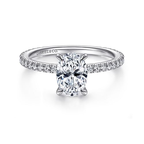 Gabriel & Co. Noa 14K White Gold Oval Diamond Engagement Ring img1