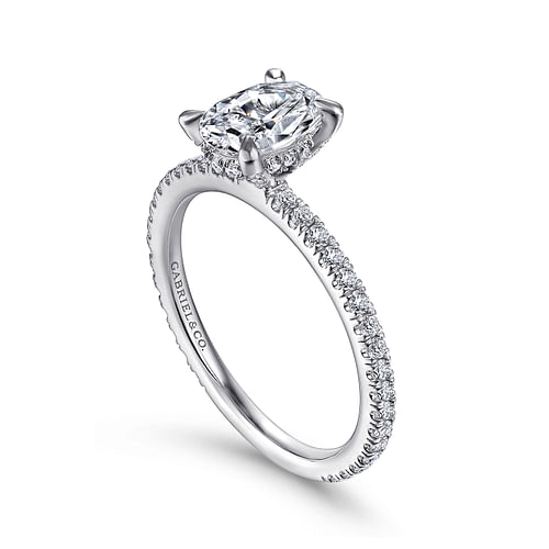 Gabriel & Co. Noa 14K White Gold Oval Diamond Engagement Ring img2
