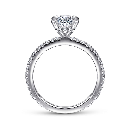 Gabriel & Co. Noa 14K White Gold Oval Diamond Engagement Ring img3