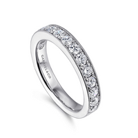 Gabriel & Co. Padua 14K White Gold Pave Set Wedding Band img1