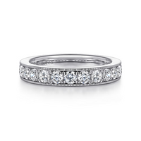 Gabriel & Co. Padua 14K White Gold Pave Set Wedding Band img2