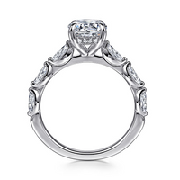 Gabriel & Co. Posh 14K White Gold Round Diamond Engagement Ring img3