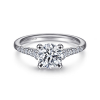 Gabriel & Co. Reed 14K White Gold Round Diamond Engagement Ring img1