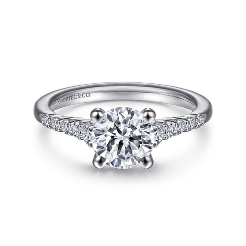 Gabriel & Co. Reed 14K White Gold Round Diamond Engagement Ring img1