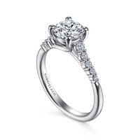 Gabriel & Co. Reed 14K White Gold Round Diamond Engagement Ring img2