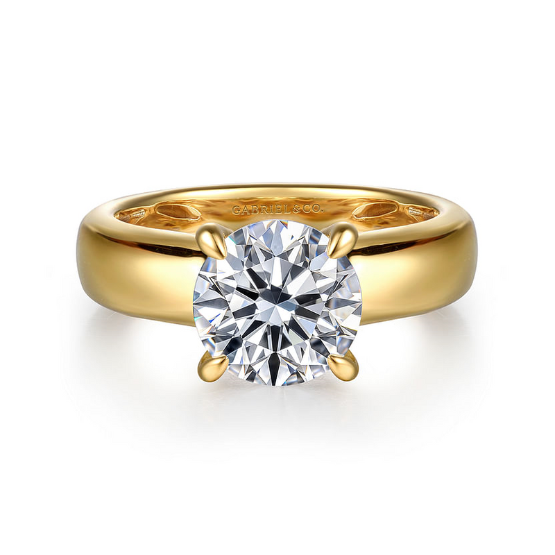 Gabriel & Co. Reeve 14K Yellow Gold Round Diamond Engagement Ring img1