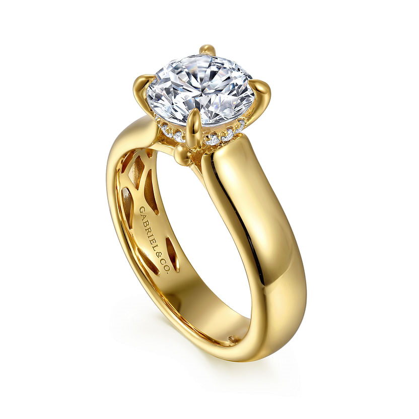 Gabriel & Co. Reeve 14K Yellow Gold Round Diamond Engagement Ring img2