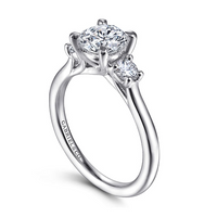 Gabriel & Co. Sanaa 14K White Gold Round 3 Stone Diamond Engagement Ring img2