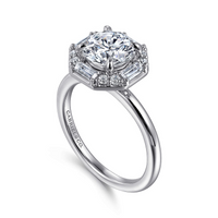 Gabriel & Co. Seina 14K White Gold Round Halo Diamond Engagement Ring img2