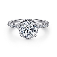 Gabriel & Co. Senne 14K White Gold Round Diamond Engagement Ring img1