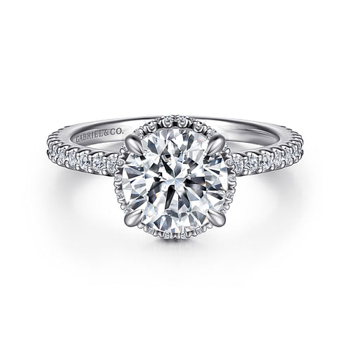 Gabriel & Co. Senne 14K White Gold Round Diamond Engagement Ring img1