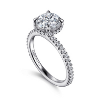 Gabriel & Co. Senne 14K White Gold Round Diamond Engagement Ring img2