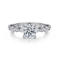 Gabriel & Co. Silvey 14K White Gold Round Single Prong Diamond Engagement Ring img1