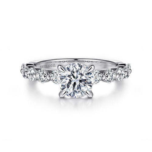 Gabriel & Co. Silvey 14K White Gold Round Single Prong Diamond Engagement Ring img1