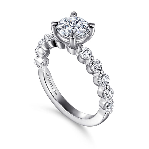 Gabriel & Co. Silvey 14K White Gold Round Single Prong Diamond Engagement Ring img2