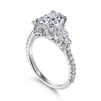 Gabriel & Co. Sookie 14K White Gold Oval Three Stone Diamond Engagement Ring img2