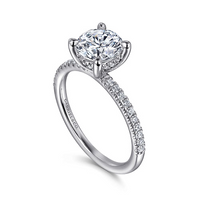 Gabriel & Co. Stasia 14K White Gold Round Diamond Engagement Ring img2