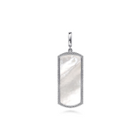 Gabriel & Co. Sterling Silver Bujukan Dog Tag with Mother of Pearl image 2