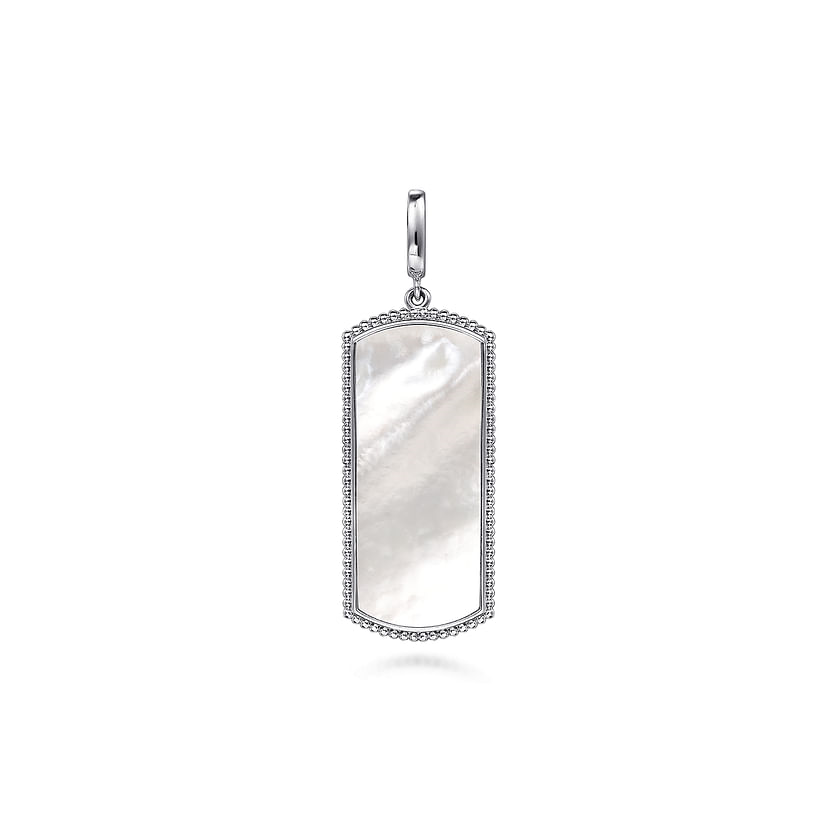 Gabriel & Co. Sterling Silver Bujukan Dog Tag with Mother of Pearl image 2