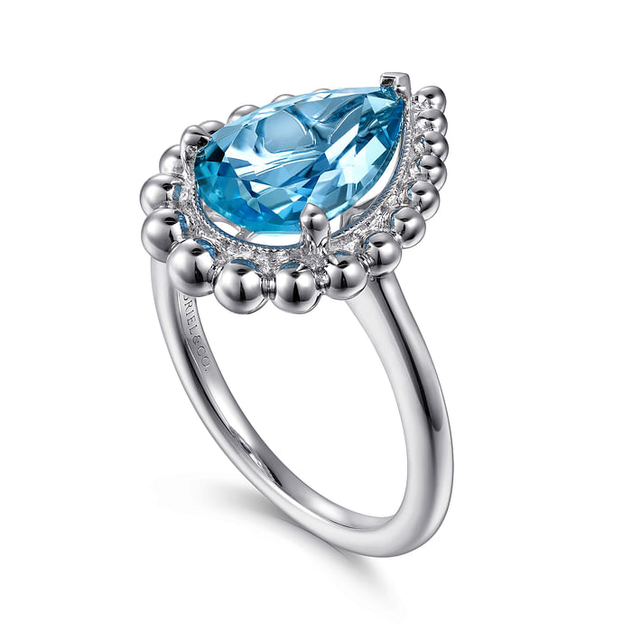 Gabriel & Co. Sterling Silver Bujukan Swiss Blue Topaz Ring Image 1