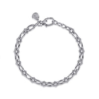 Gabriel & Co. Sterling Silver Clover Beaded Link Chain Bracelet