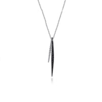 Gabriel & Co. Sterling Silver Graduated Black Spinel Spike Necklace