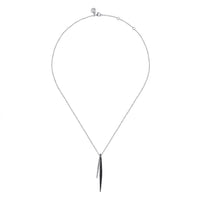 Gabriel & Co. Sterling Silver Graduated Black Spinel Spike Necklace img2