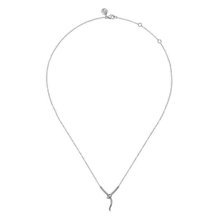 Gabriel & Co. Sterling Silver Snake Bujukan Ruby Y Necklace