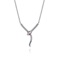 Gabriel & Co. Sterling Silver Snake Bujukan Ruby Y Necklace Image 1