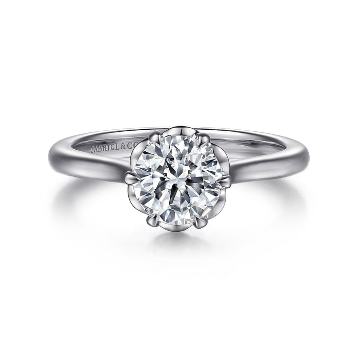 Gabriel & Co. Tiona 14K White Gold Round Diamond Engagement Ring img1