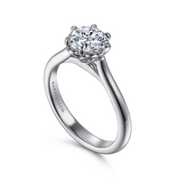 Gabriel & Co. Tiona 14K White Gold Round Diamond Engagement Ring img2