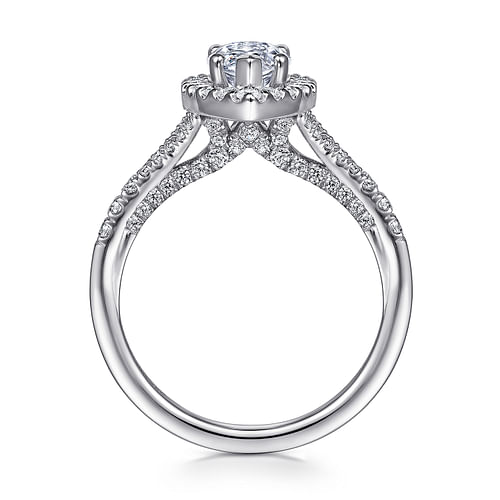 Gabriel & Co. Verbena 14K White Gold Marquise Halo Diamond Engagement Ring img3