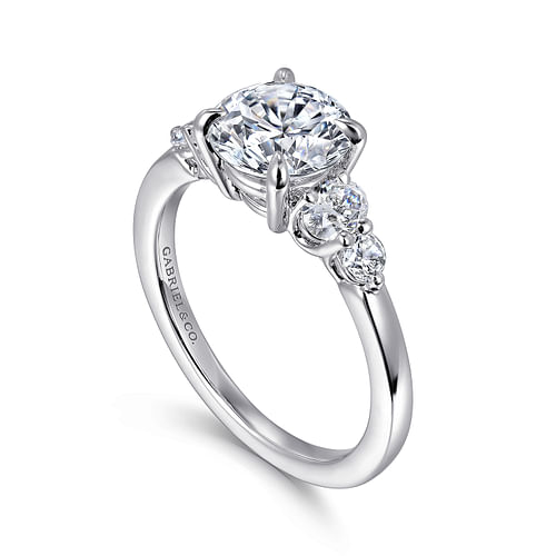 Gabriel & Co. Wave 14K White Gold Round Diamond Engagement Ring img2