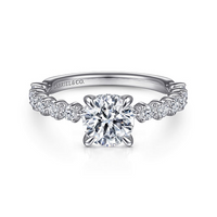 Gabriel & Co. Zelmira 14K White Gold Round Diamond Engagement Ring img1