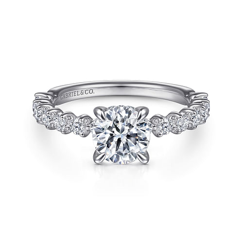 Gabriel & Co. Zelmira 14K White Gold Round Diamond Engagement Ring img1