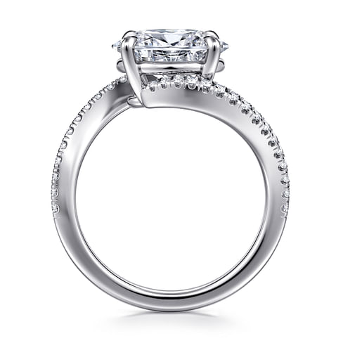 Gabriel &amp; Co. Aiva 14K White Gold Bypass Oval Diamond Engagement Ring img3