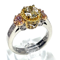 Pre-owned Gregg Ruth Yellow & Pink Diamond Ring