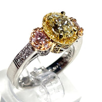 Pre-owned Gregg Ruth Yellow & Pink Diamond Ring