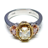 Pre-owned Gregg Ruth Yellow & Pink Diamond Ring
