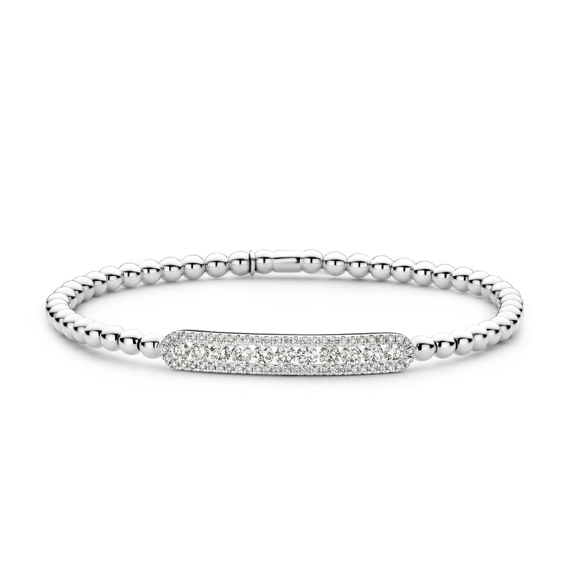 Hulchi Belluni 18K White Gold Diamond Stretch Bracelet