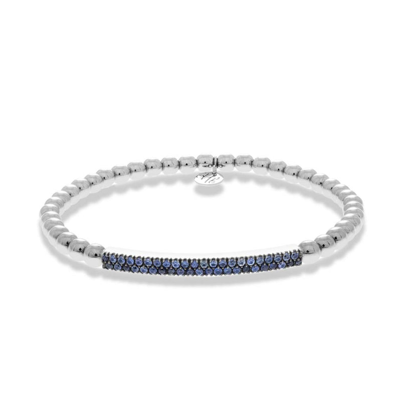Hulchi Belluni 18K White Gold Sapphire Stretch Bead Bracelet