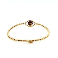 Hulchi Belluni 18K Yellow Gold Evil Eye with Turquoise Stretch Bracelet img2