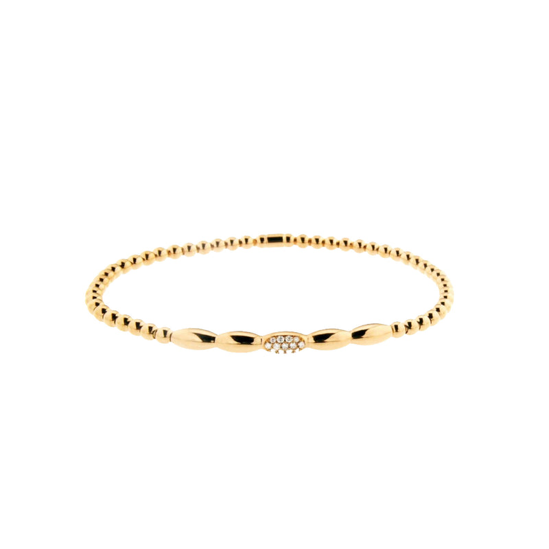 Hulchi Belluni 18K Yellow Gold Station Stretch Bracelet