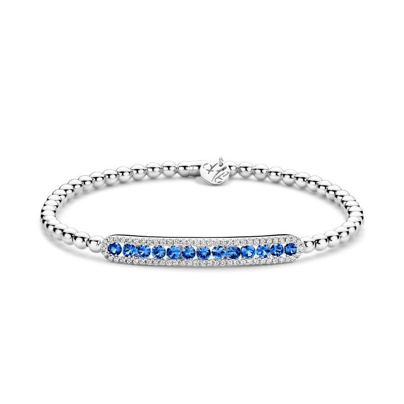 Hulchi Belluni Sapphire and Diamond Stretch Bracelet